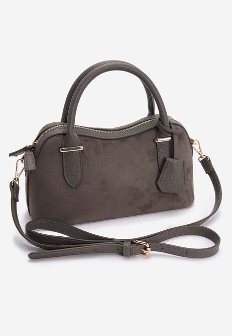 Womens Grey Curve Top Cross Body Bag