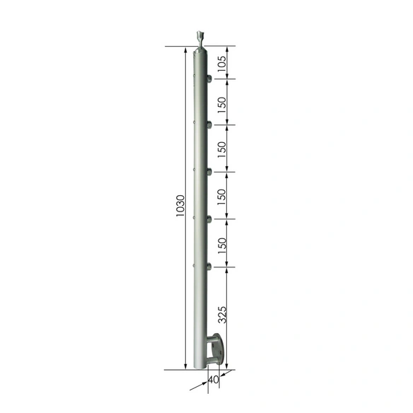 Geländer, »AluTec B42«, Ø 4,24 cm, silberfarben