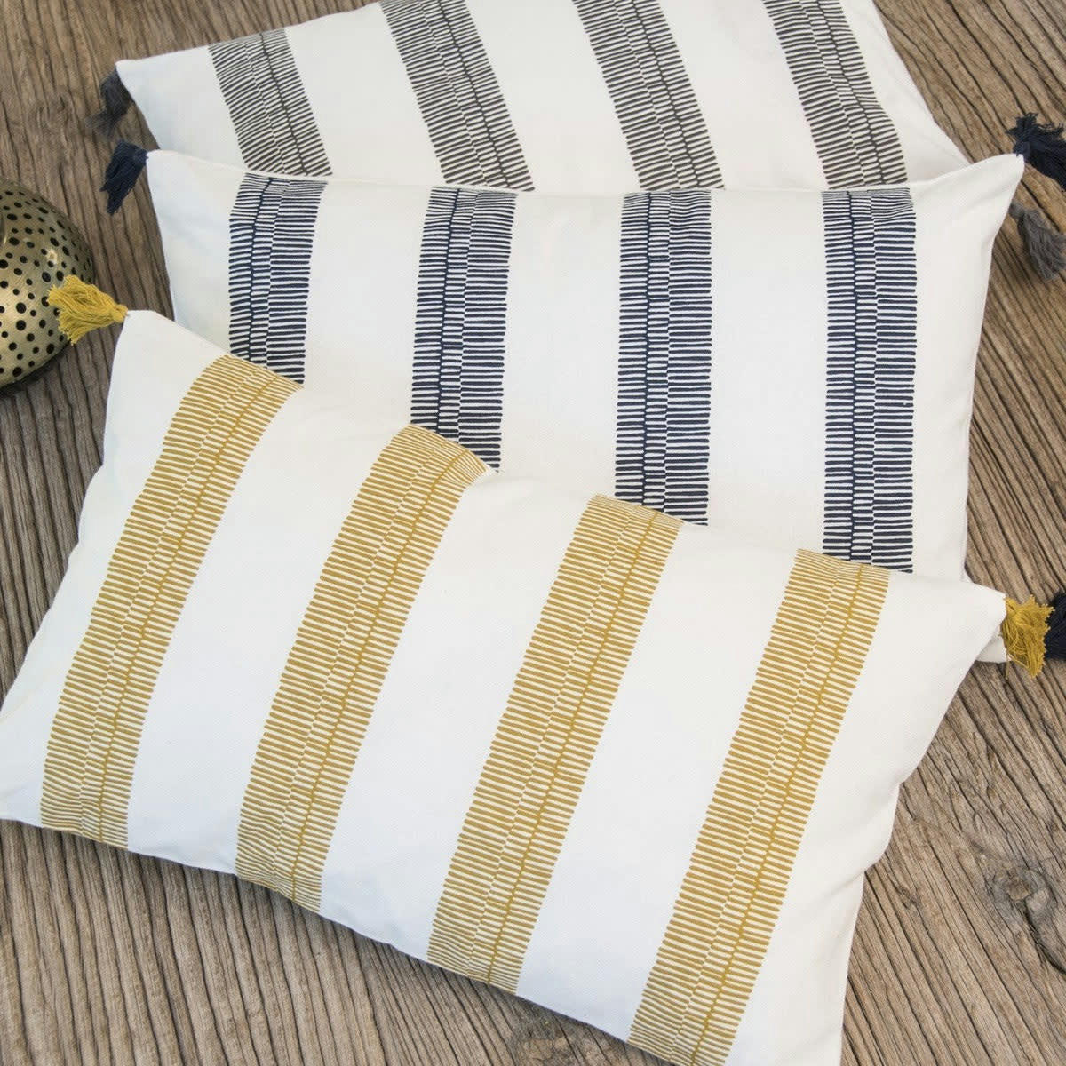 EVORA - Housse de coussin coton  50x30 bleu nuit