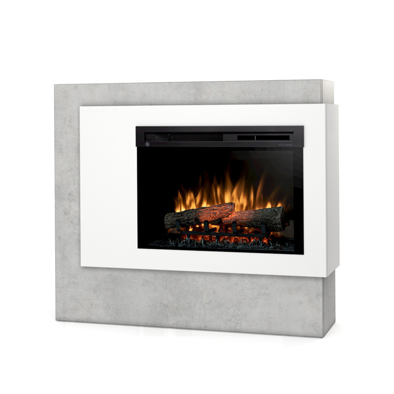 Kominek elektryczny ścienny 1400W 26" XHD LED beton, biały Warmtec Pulmari
