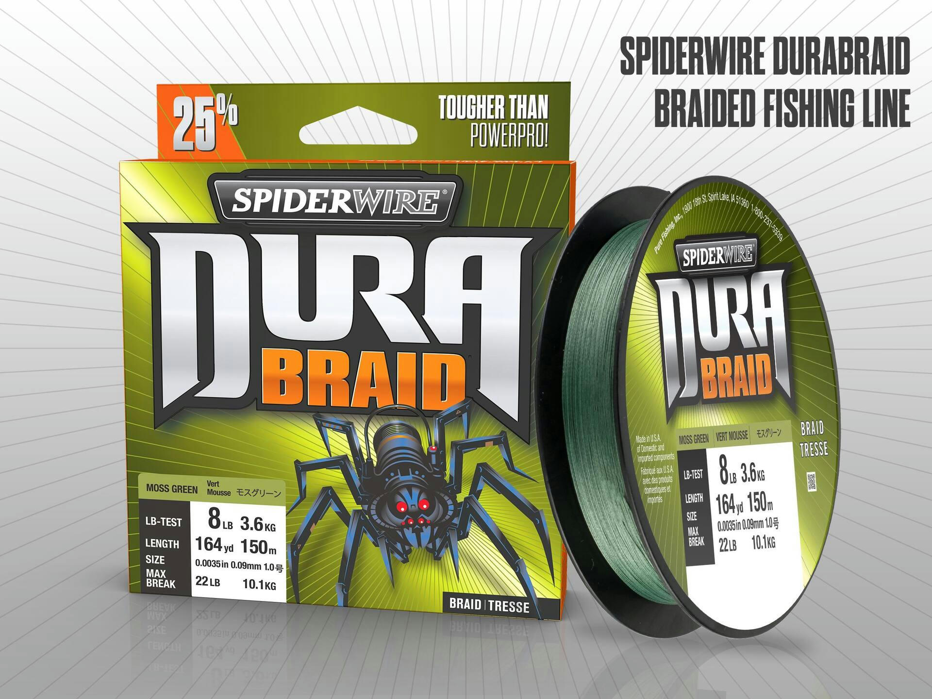 SpiderWire® Durabraid Braided Fishing Line, Low-Viz Green, 150-yd