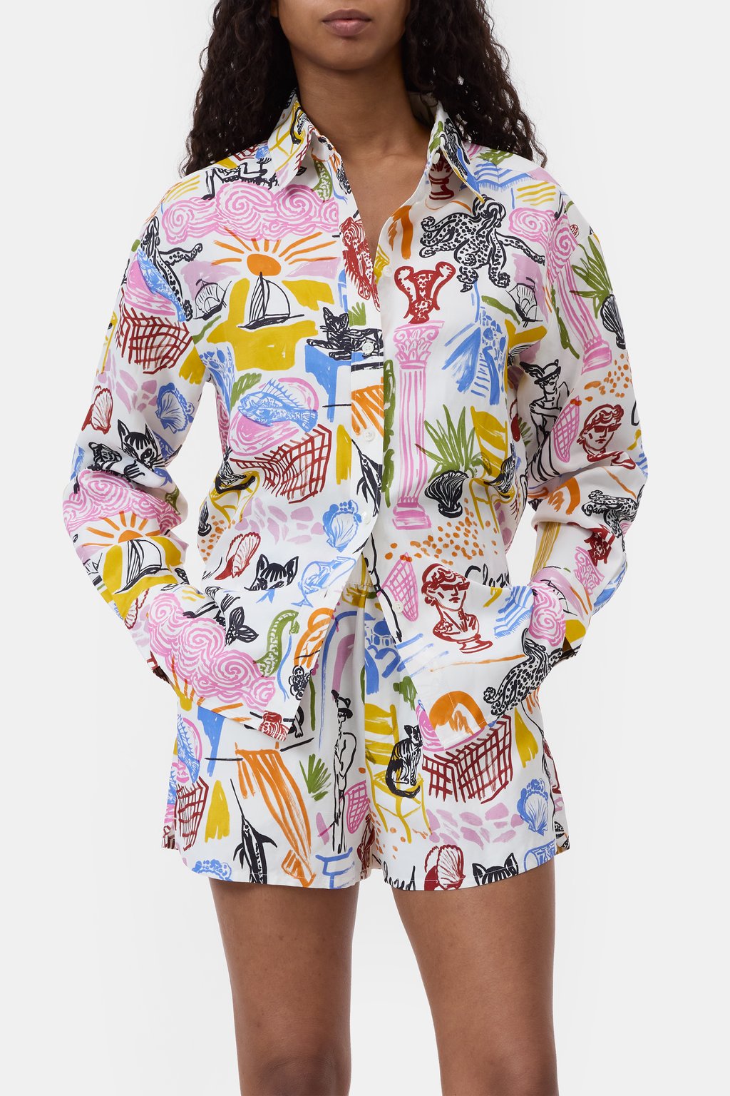 Oversized Hemd mit Print