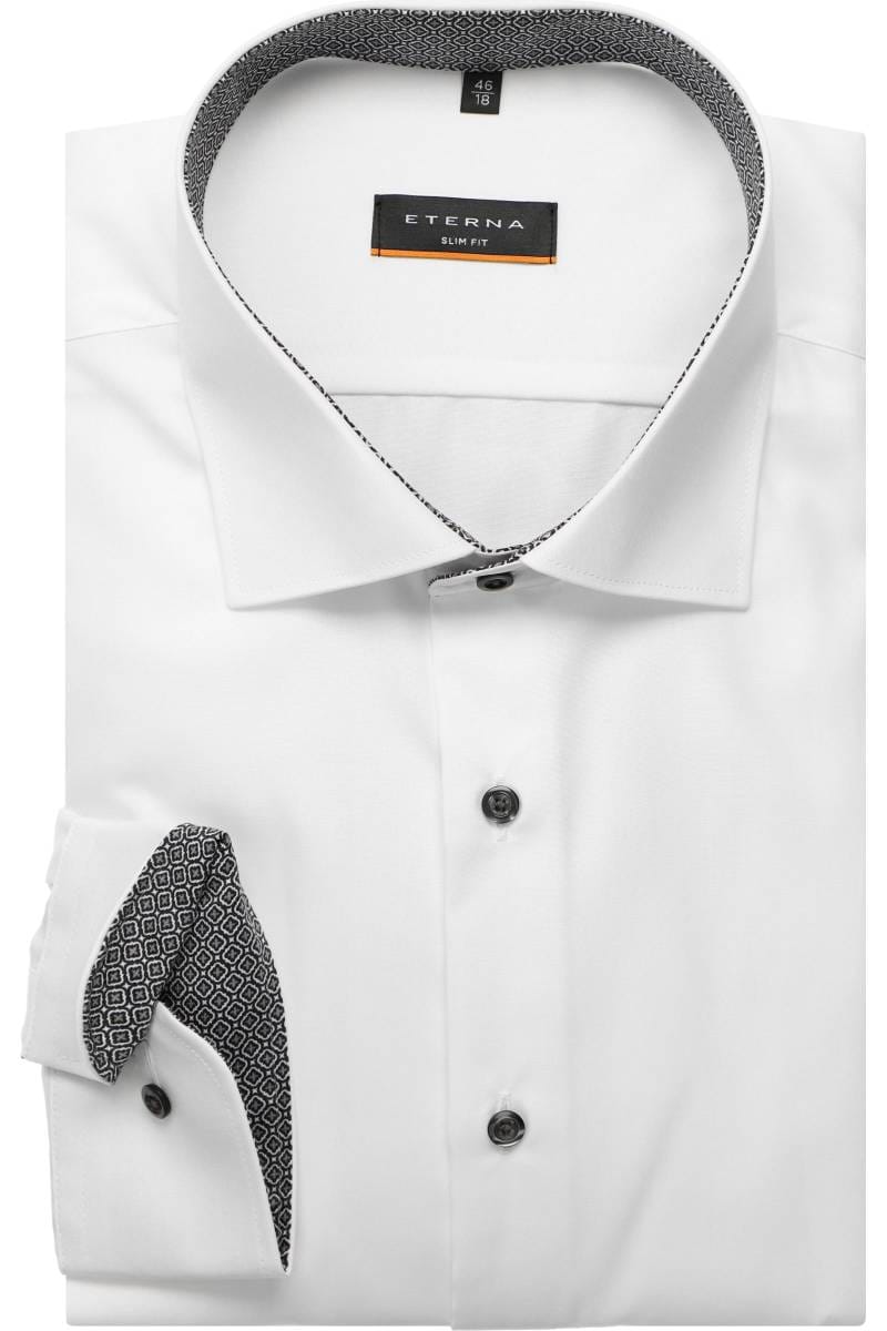 ETERNA Slim Fit Hemd weiss, Einfarbig