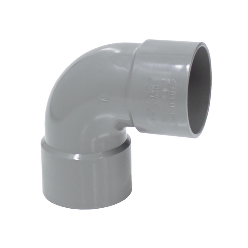 Coude en PVC pour sanitaire gris F/F 87° Ø 50 mm