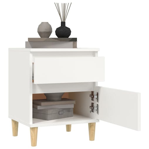 NNEVL Bedside Cabinet White 40x35x50 cm