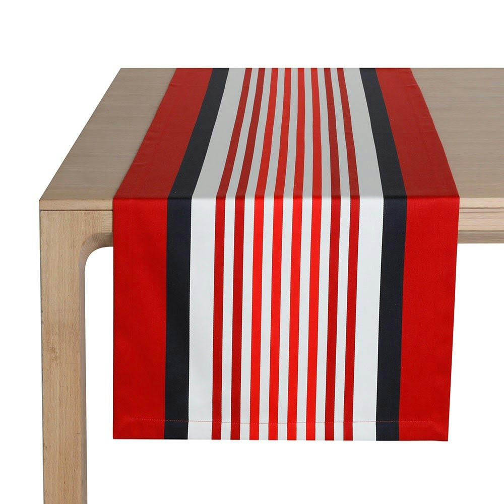 AINHOA - Chemin de table coton rouge 50x155