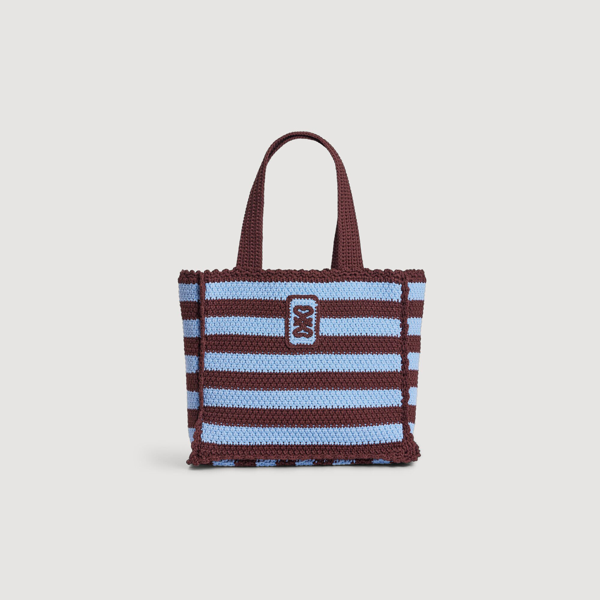 Sac en maille crochet à rayures