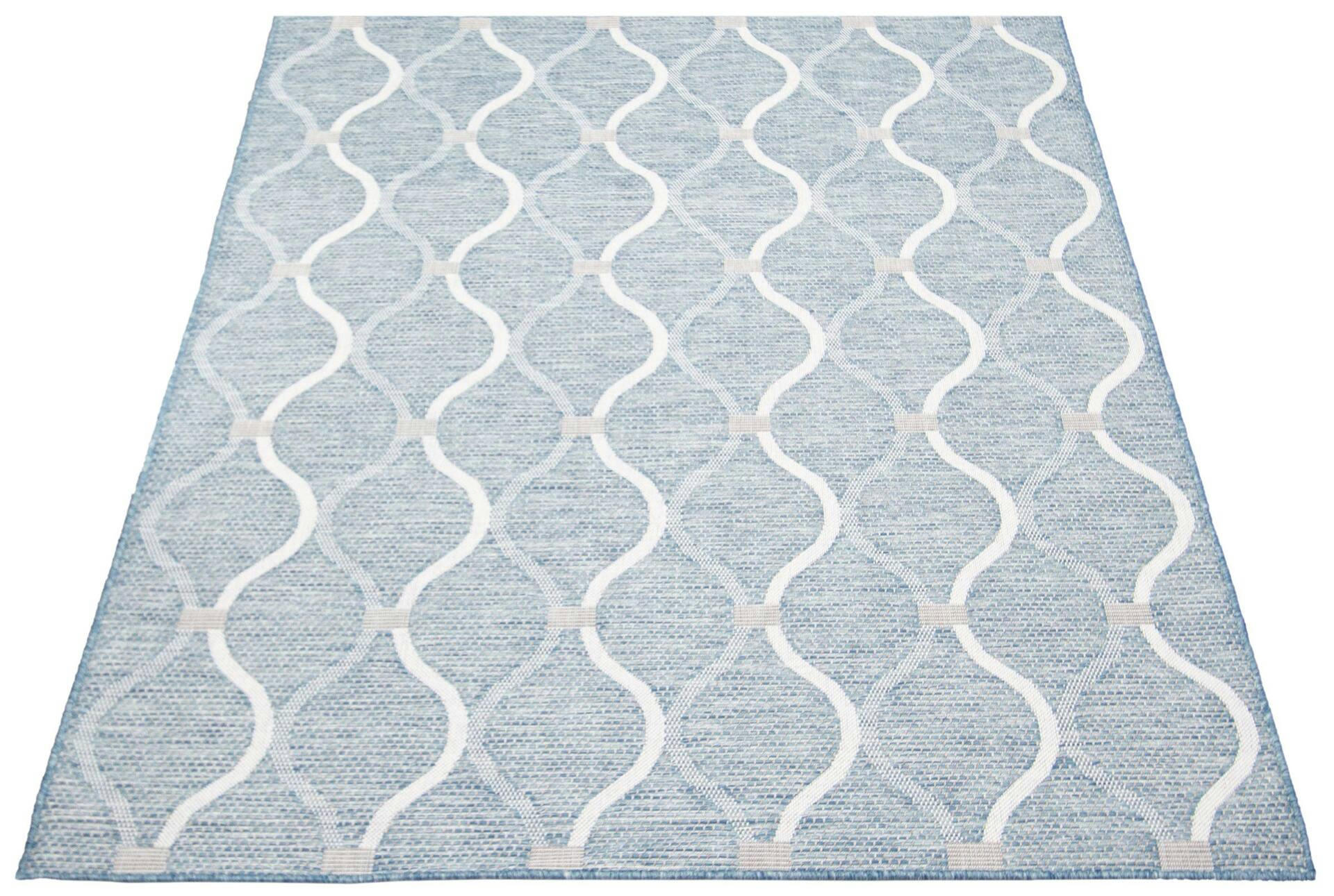 ECARPET Veranda Abstract Indoor/Outdoor Area Rug, Blue, Assorted Sizes