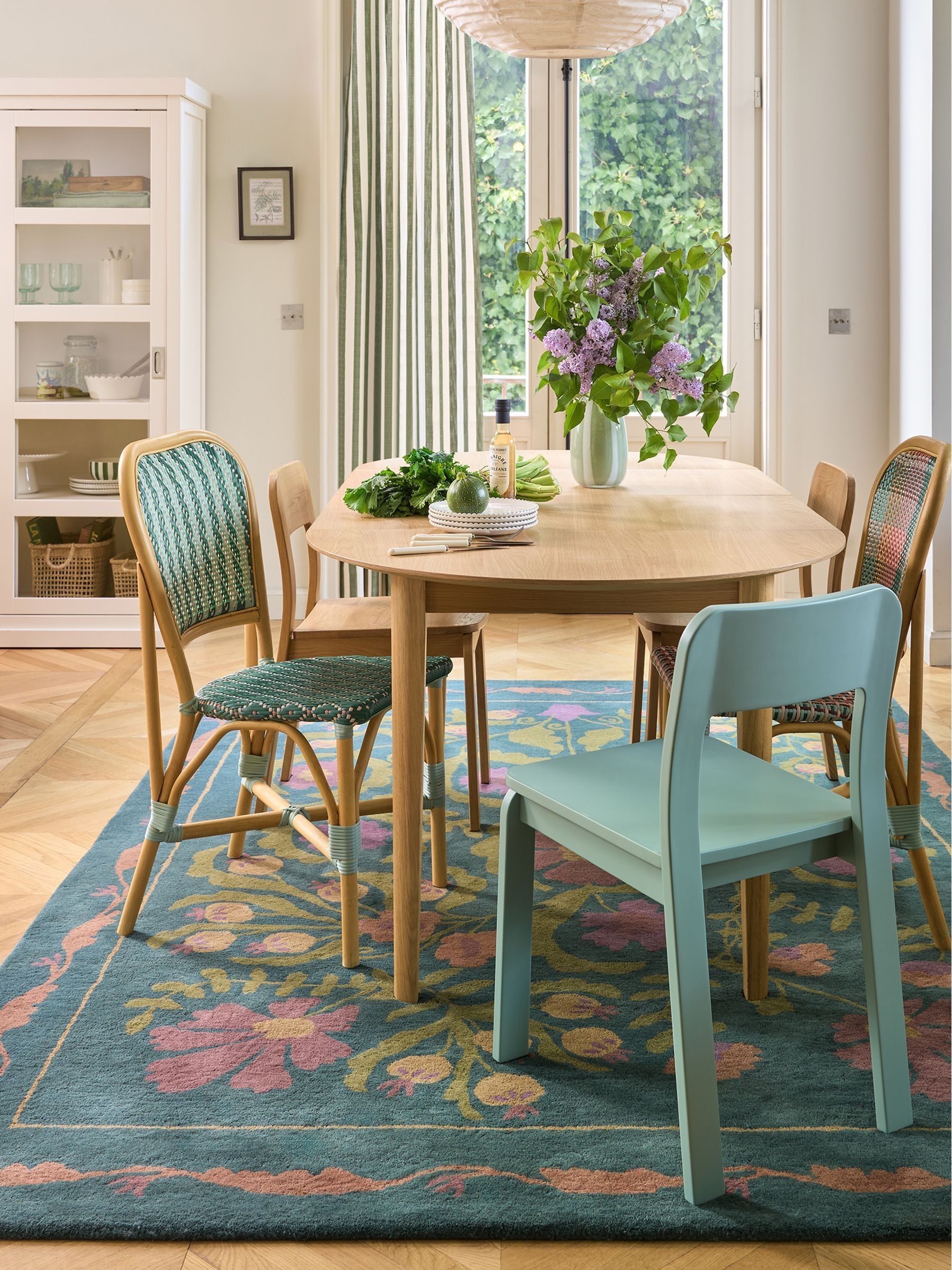 La Redoute Intérieurs Set of 2 Blue Talet Solid Oak Chairs