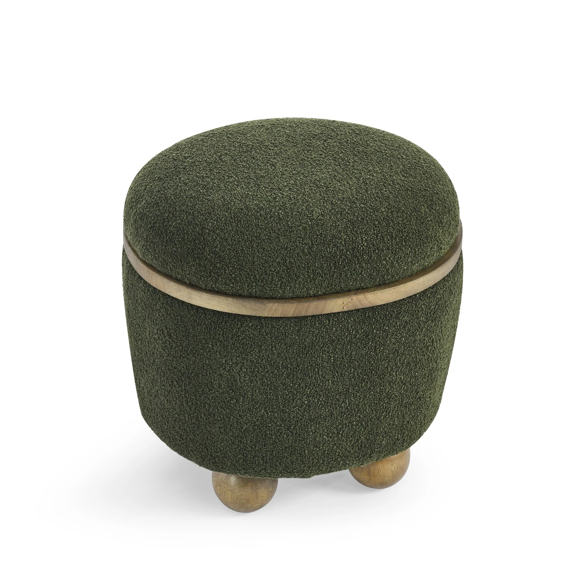 Round storage stool, storage stool with storage space and cushioned seat, available in bedroom, living room, entryway