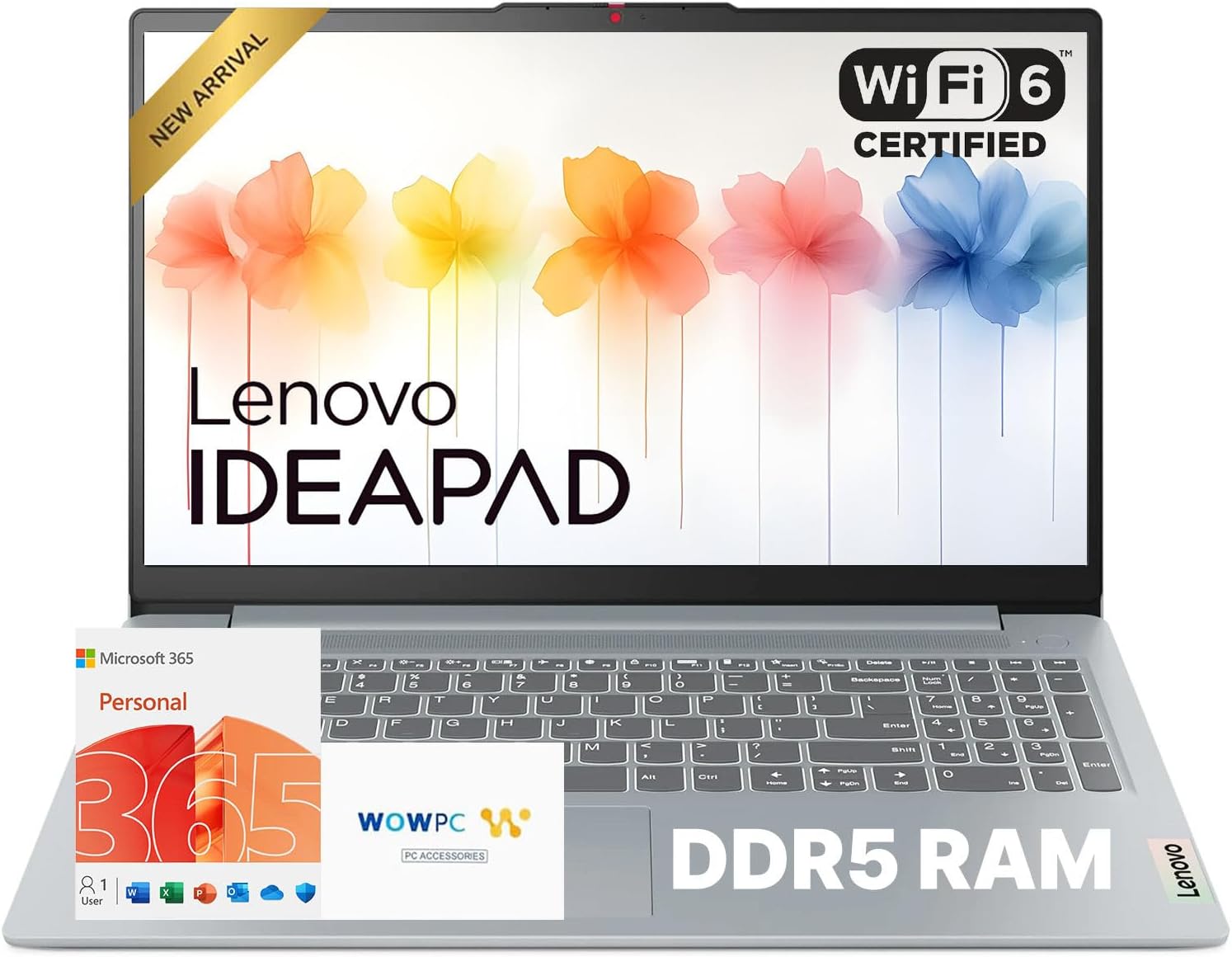 Lenovo IdeaPad Slim 3i 15.6 FHD Laptop • Microsoft Office 365 • 1.1TB Storage • LPDDR5 • Intel 4 Cores • 128GB SSD and 1TB Cloud • WiFi 6 • Military-Grade • Windows 11 no Mouse • Essential Laptop
