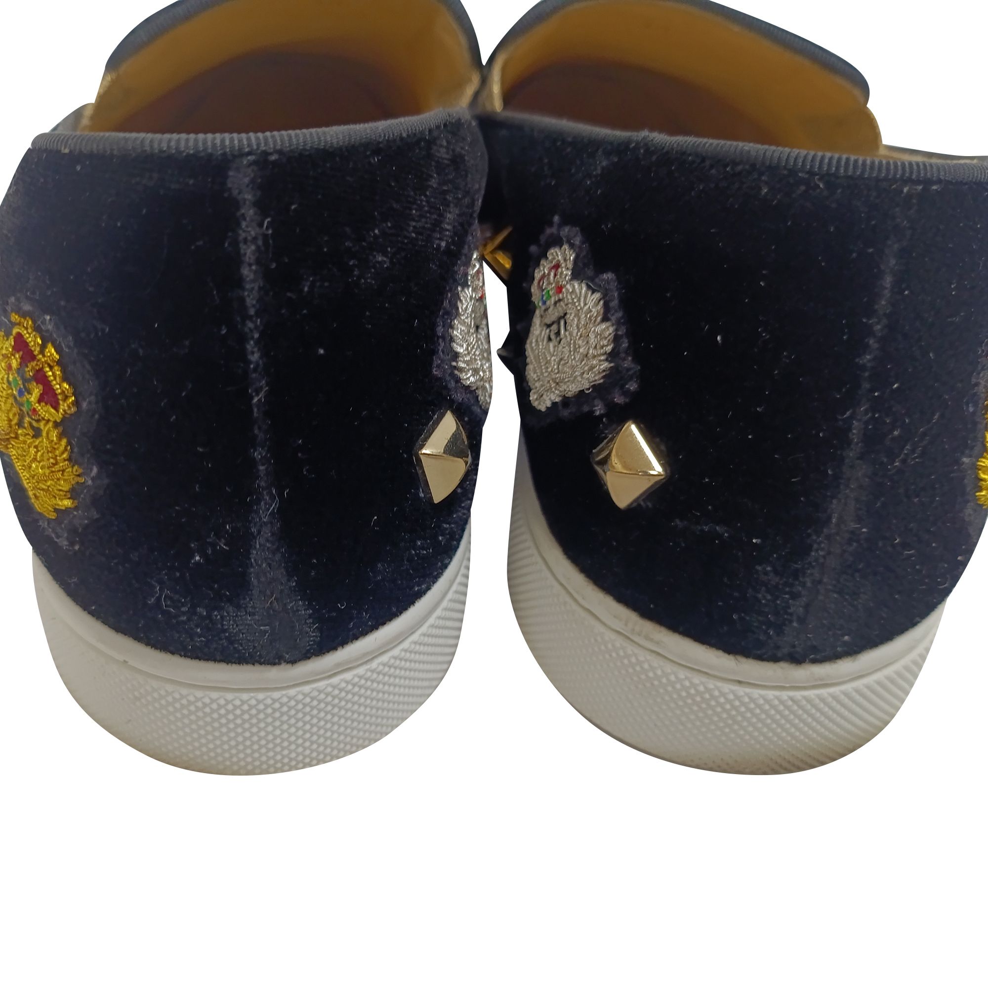 Christian Louboutin Preloved Miss Academy Slip-On Sneakers Black Velvet