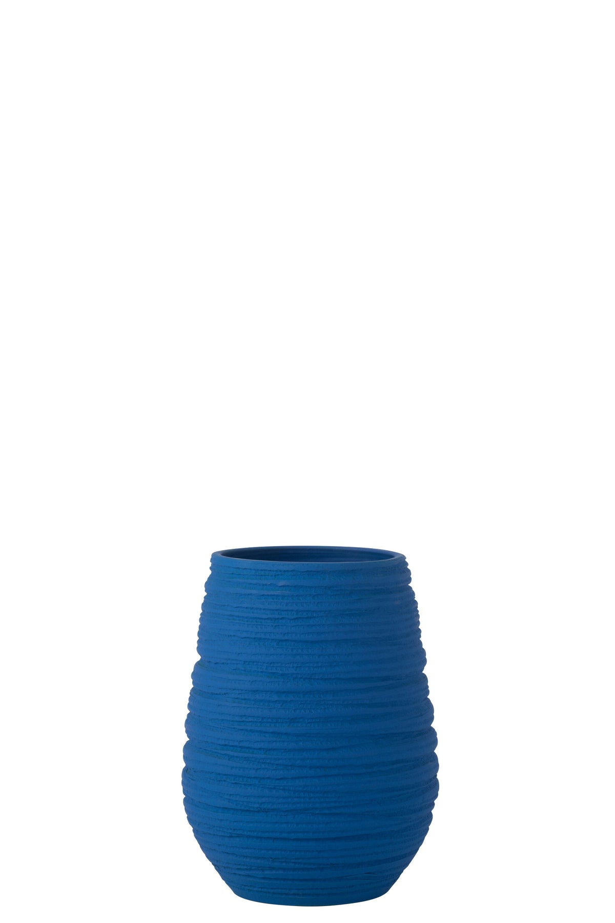 J-Line bloempot Fiesta - keramiek - blauw - medium - Ø 19 cm