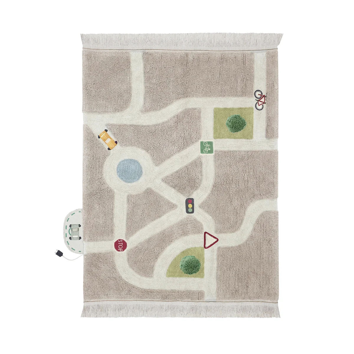 Lorena Canals - Eco-City Spielteppich mit Spielzubehör, 120 x 170 cm, grau