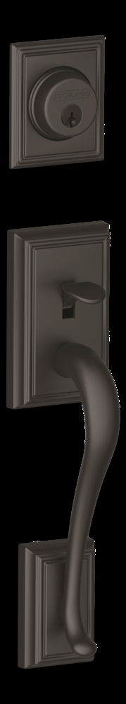 Schlage Addison Grip Handle Set & Deadbolt Door Lock Set with Accent Lever, Matte Black