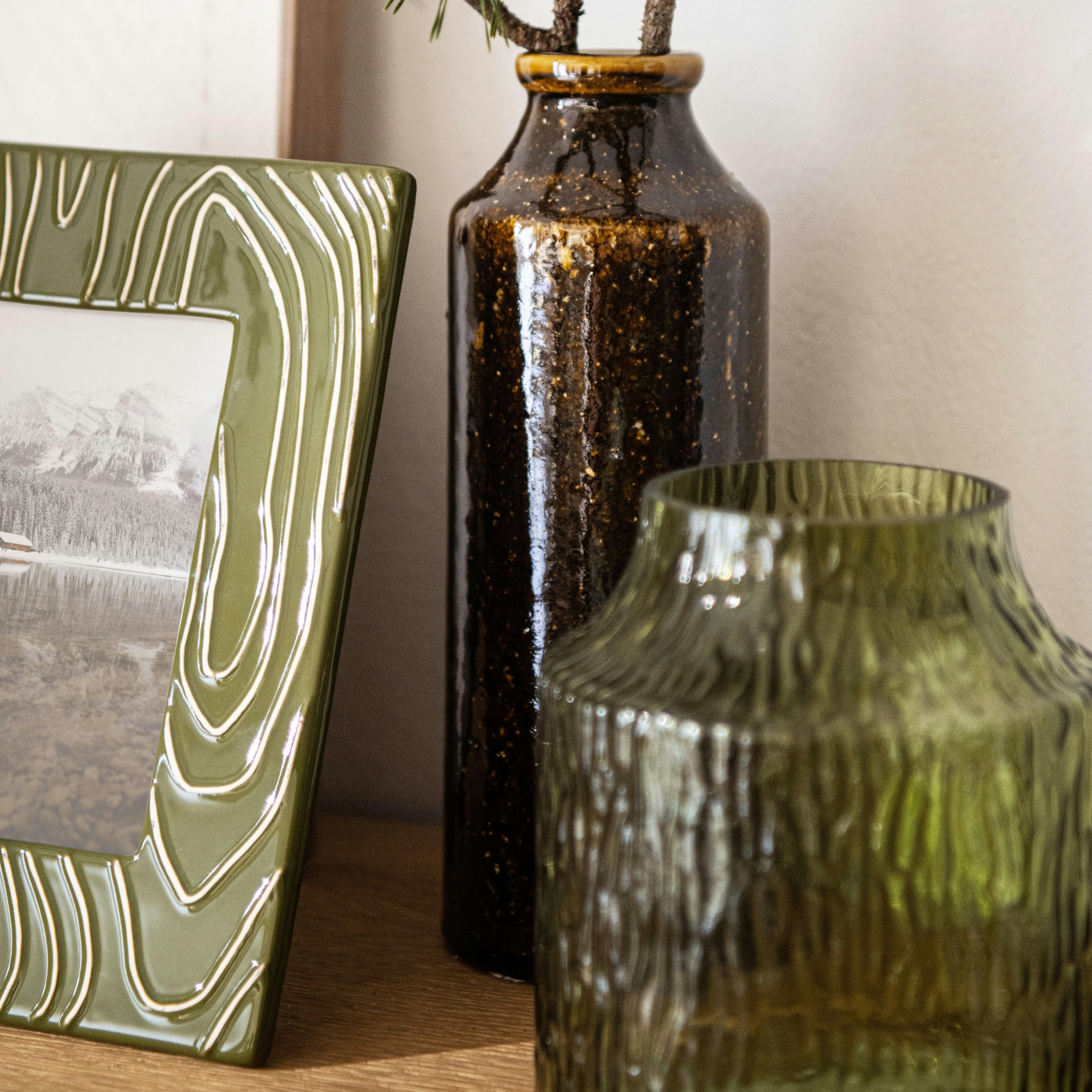 NIWA - Vase en grès vert H25