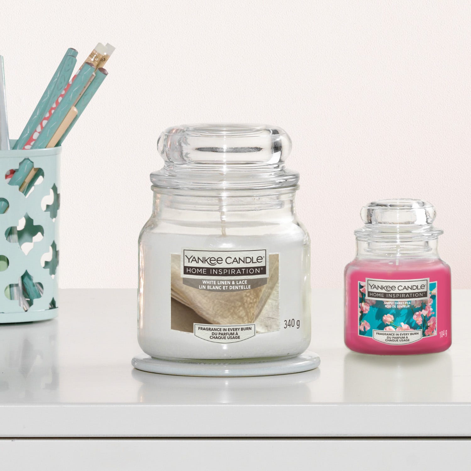 White Linen Lace, candela in giara media Yankee Candle