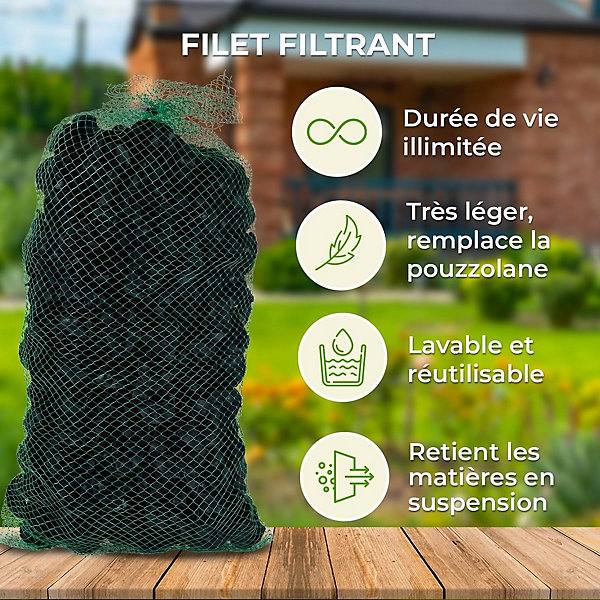 Filet filtrant pour fosse septique, remplace la pouzzolane, durée de vie illimitée