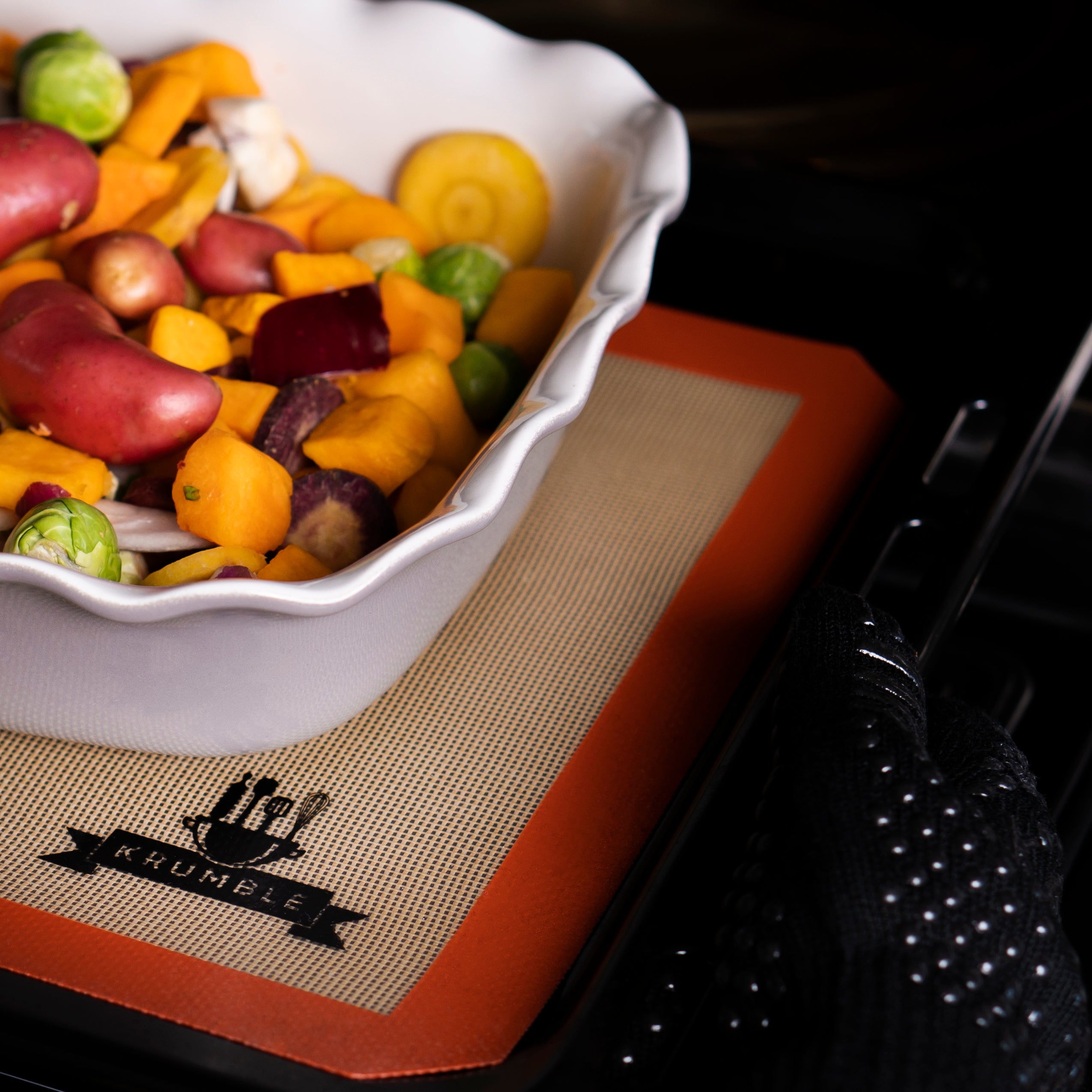 Krumble Hittebestendige oven handschoen - Zwart