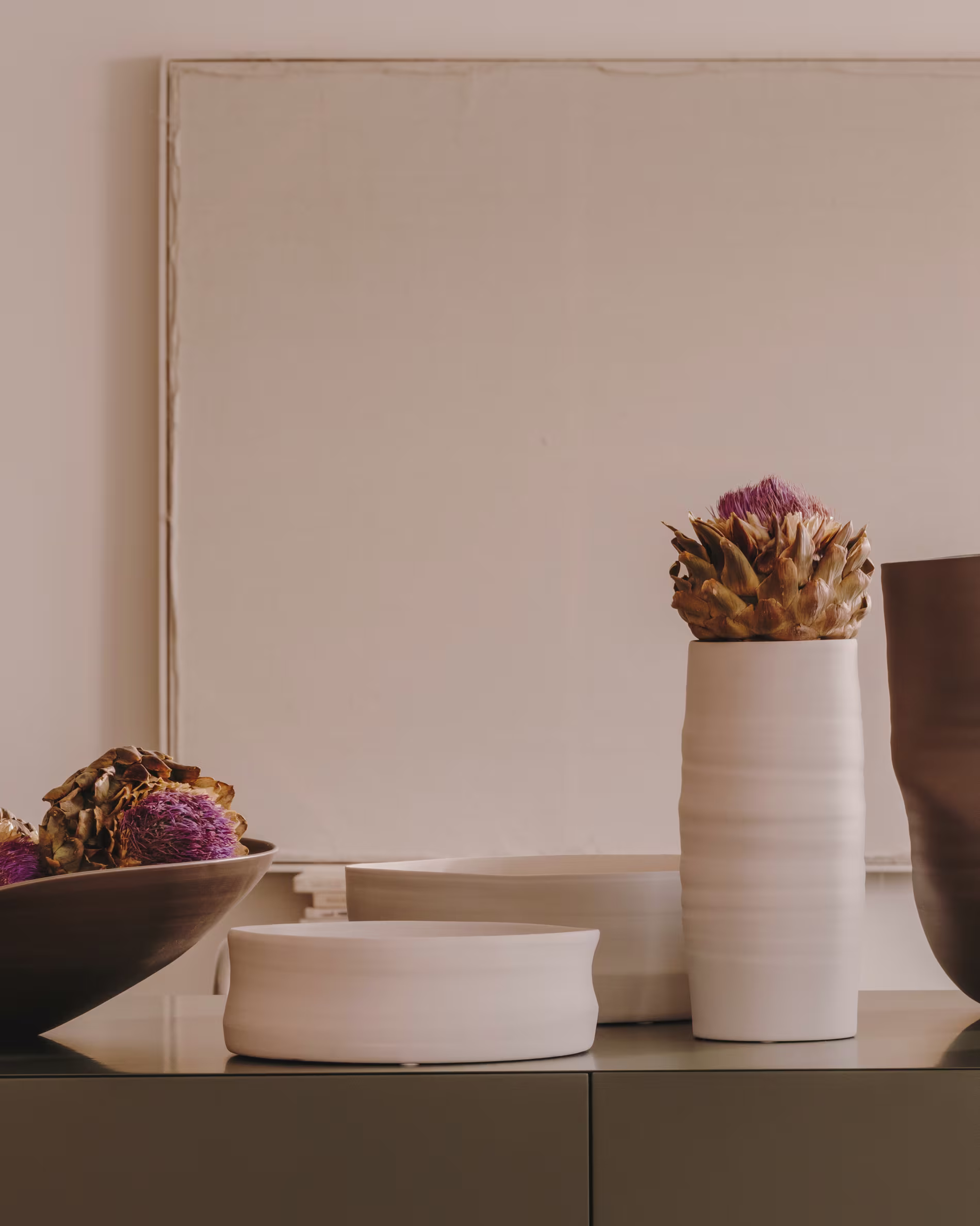 Jarrón Macae de cerámica blanco Ø 27 cm