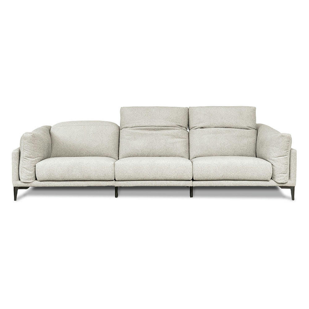 - Canapé 4 places droit tissu beige