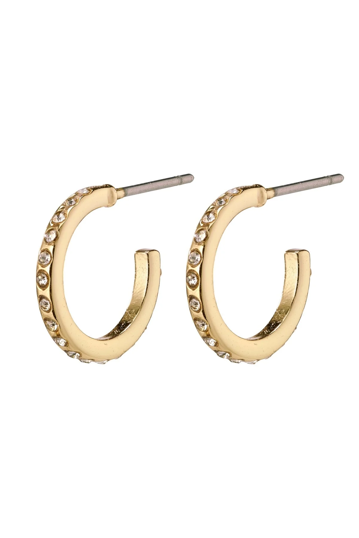Roberta Crystal Gold Plated Semi Hoops