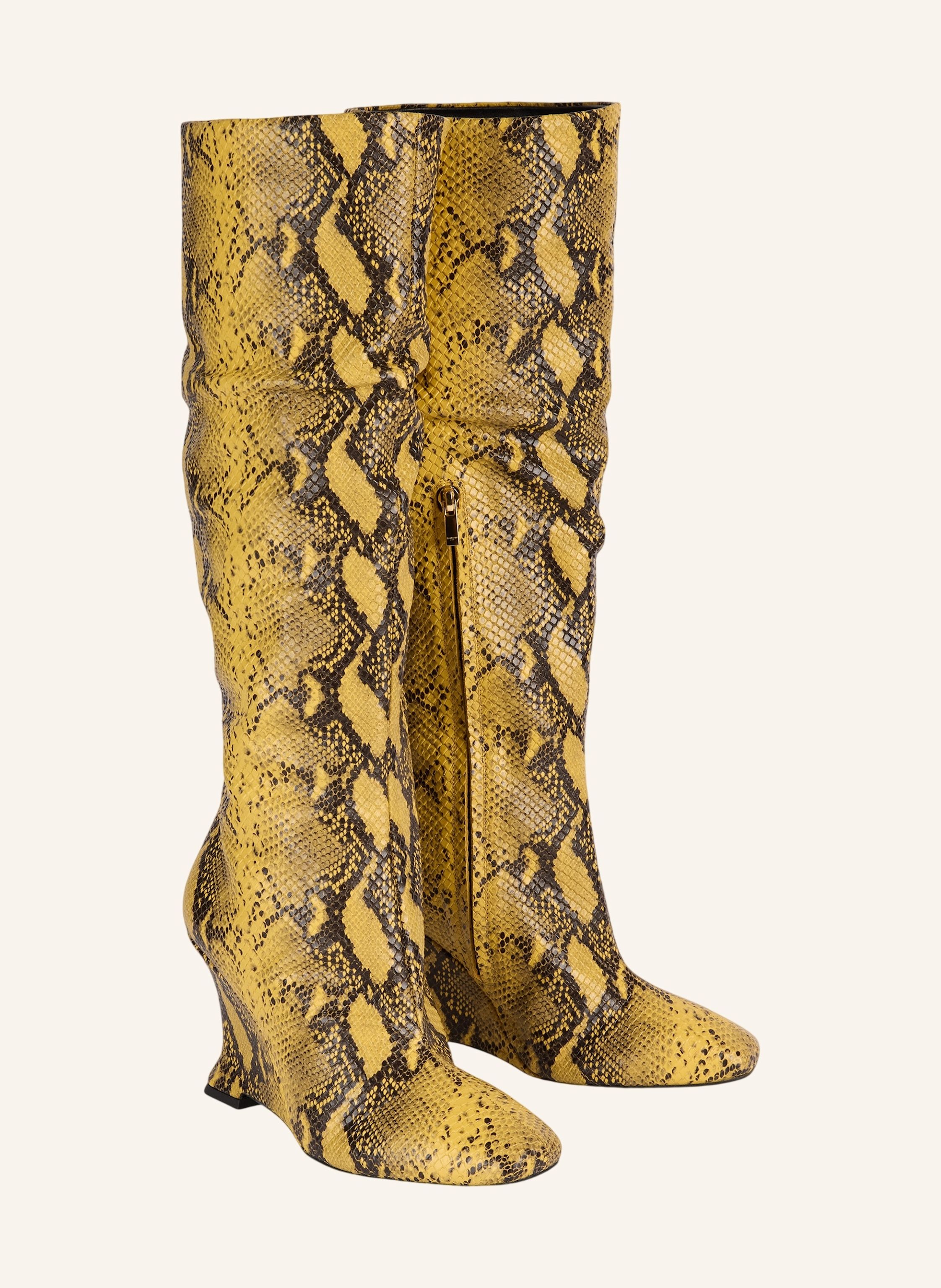 BALMAIN Stiefel Wedge aus Leder in Pythonoptik