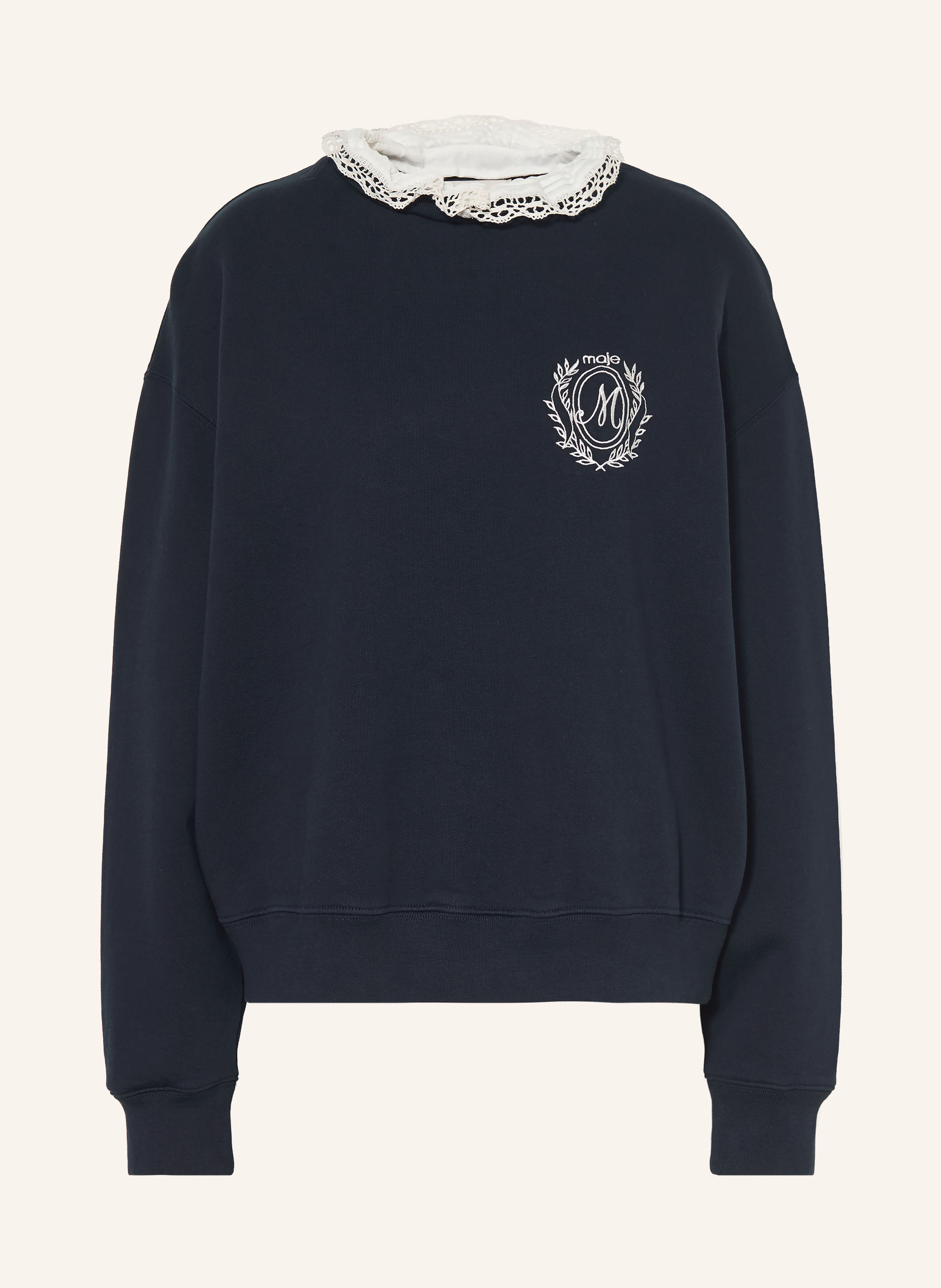 maje Sweatshirt mit abnehmbarem Kragen