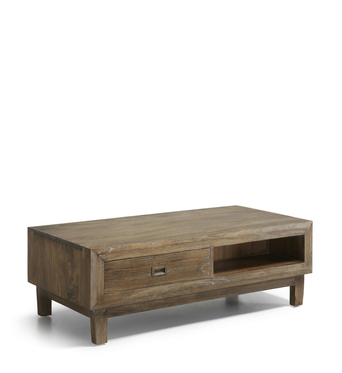 SINDORO - Table basse en bois marron 2 tiroirs L120