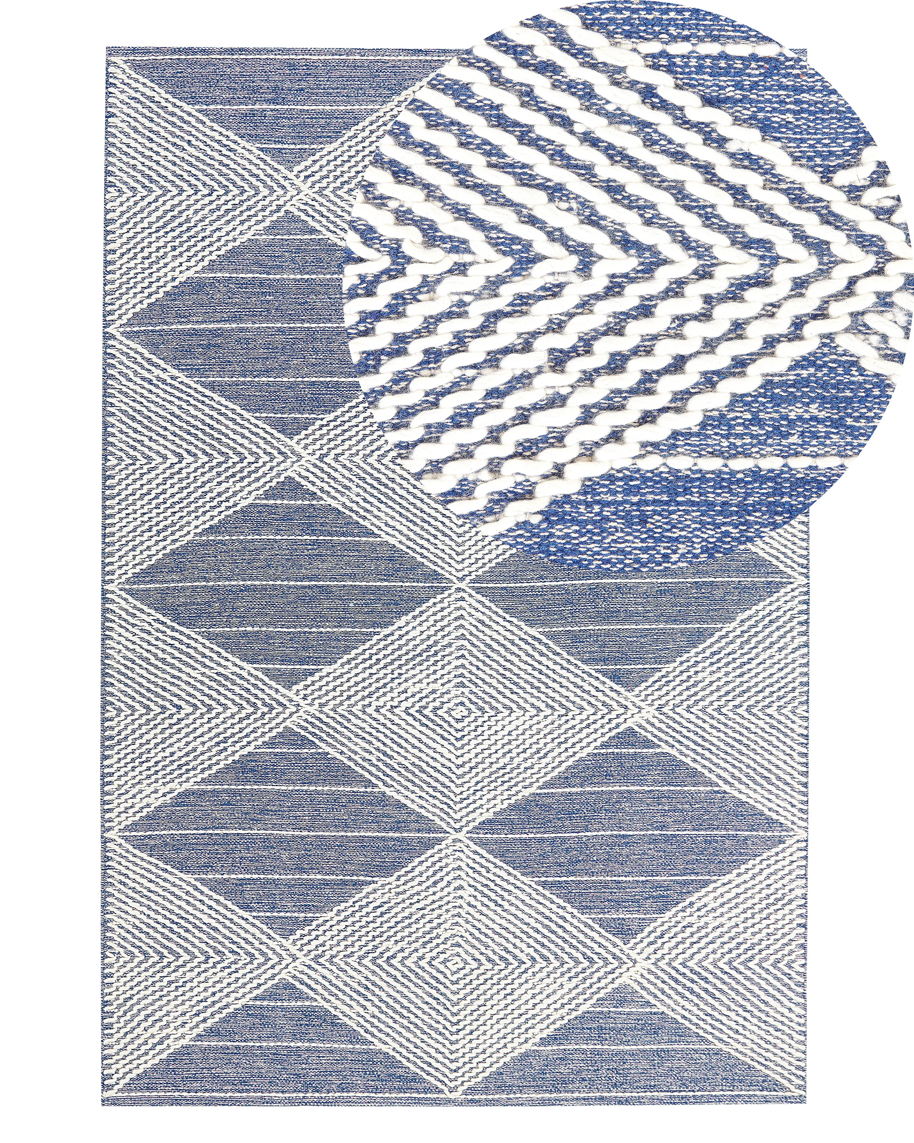 Rug DATCA Blue 140 x 200 cm Wool