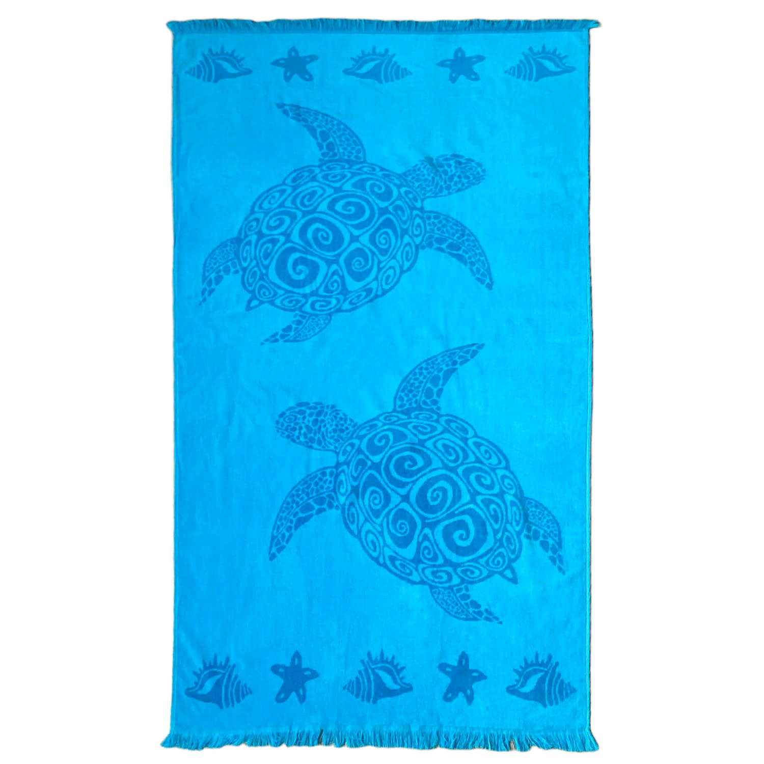 PLAGE - Serviette de plage éponge velours Jacquard Atoll 90x170
