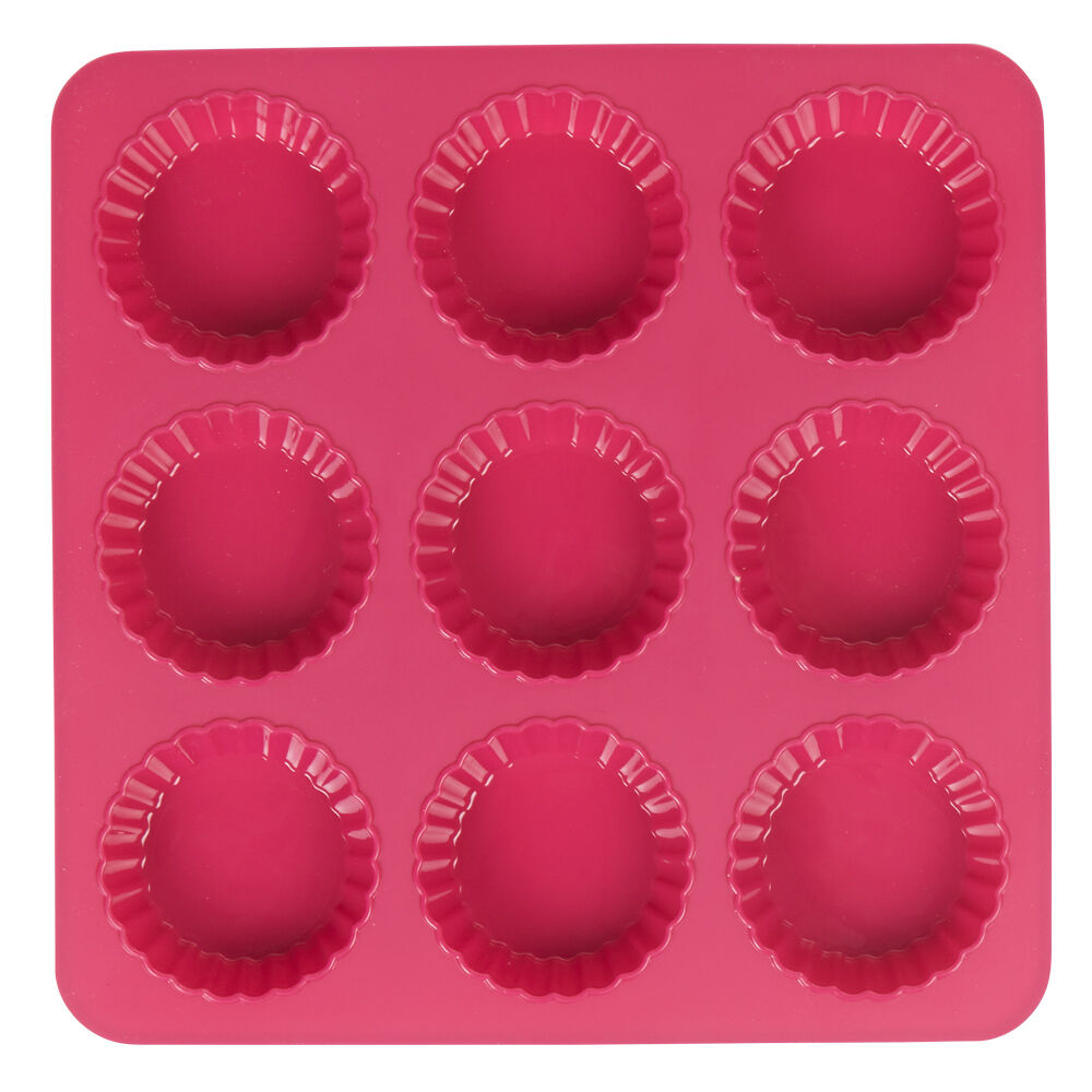 Moule silicone rose 9 tartelettes