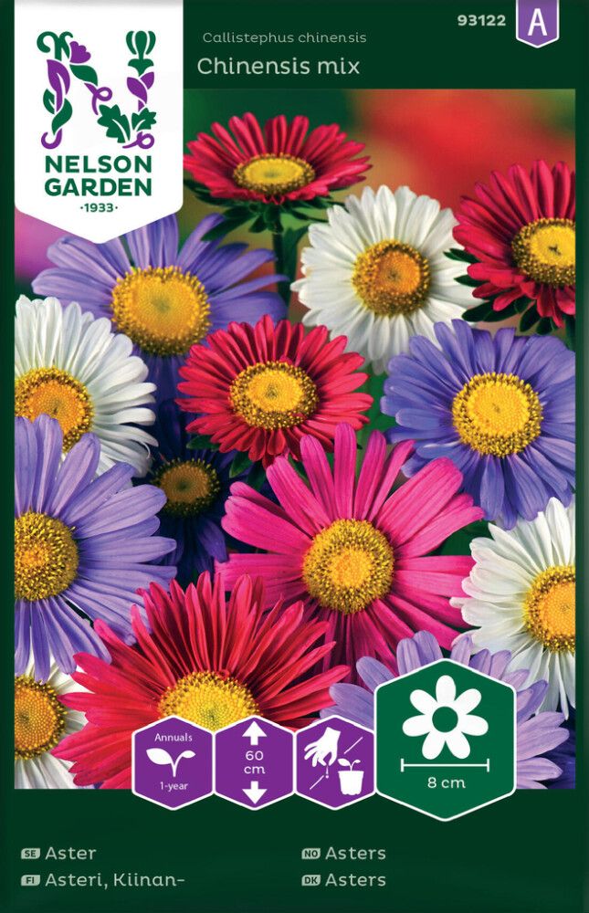 BLOMSTERFRØ NELSON GARDEN ASTERS CHINESIS MIX