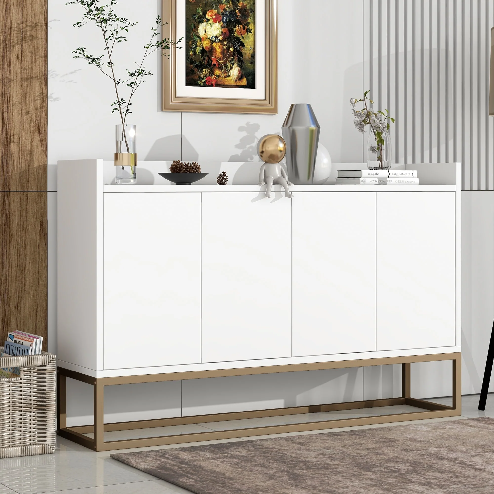 Modern Sideboard Elegant Buffet Cabinet with Large Storage Space