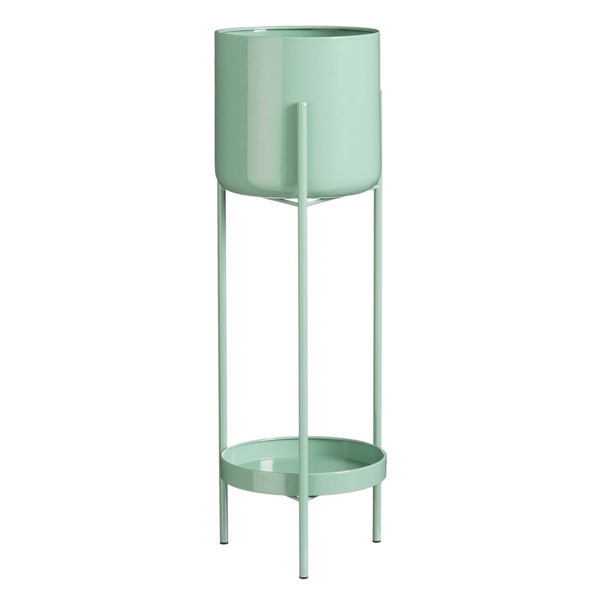Mica Decorations Colyn Bloempot op Poten - Plantenpot - Bloempot Binnen of Planten Pot - Plantenstandaard van IJzer - H60 x Ø19 cm - Mintgroen