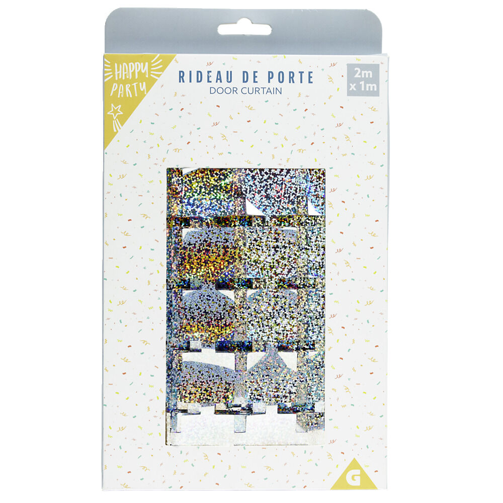 Rideau disco argenté 100xH200cm