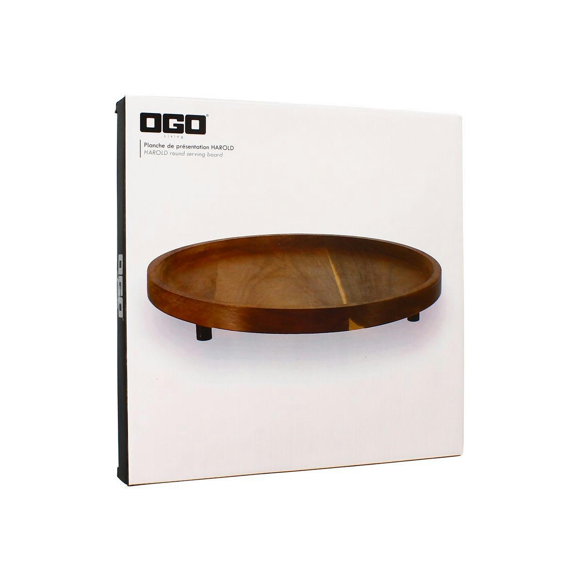 HAROLD - Planche de présentation en bois d'acacia Ø26cm