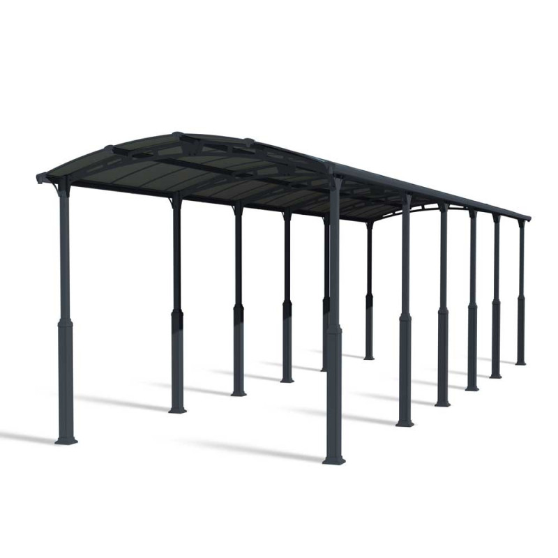 Carport en aluminium Alpine gris foncé 40,2 m²