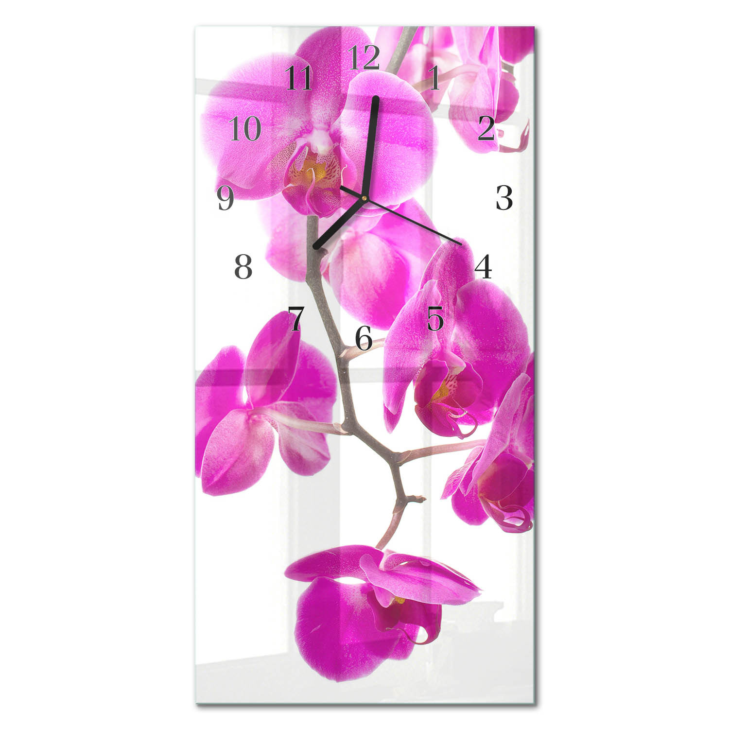 Zegar ostry 30x60 Orchidee ozdobny ścienny