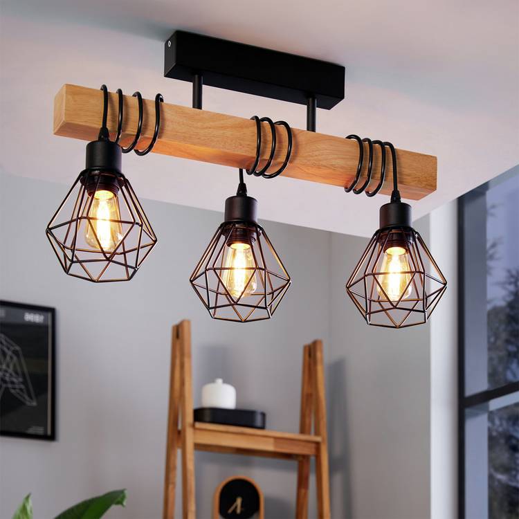 EGLO Townshend 5 3 Light Pendant Light - Black