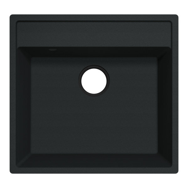évier de cuisine en composite de quartz noir 1 bac à encastrer GoodHome Hirase