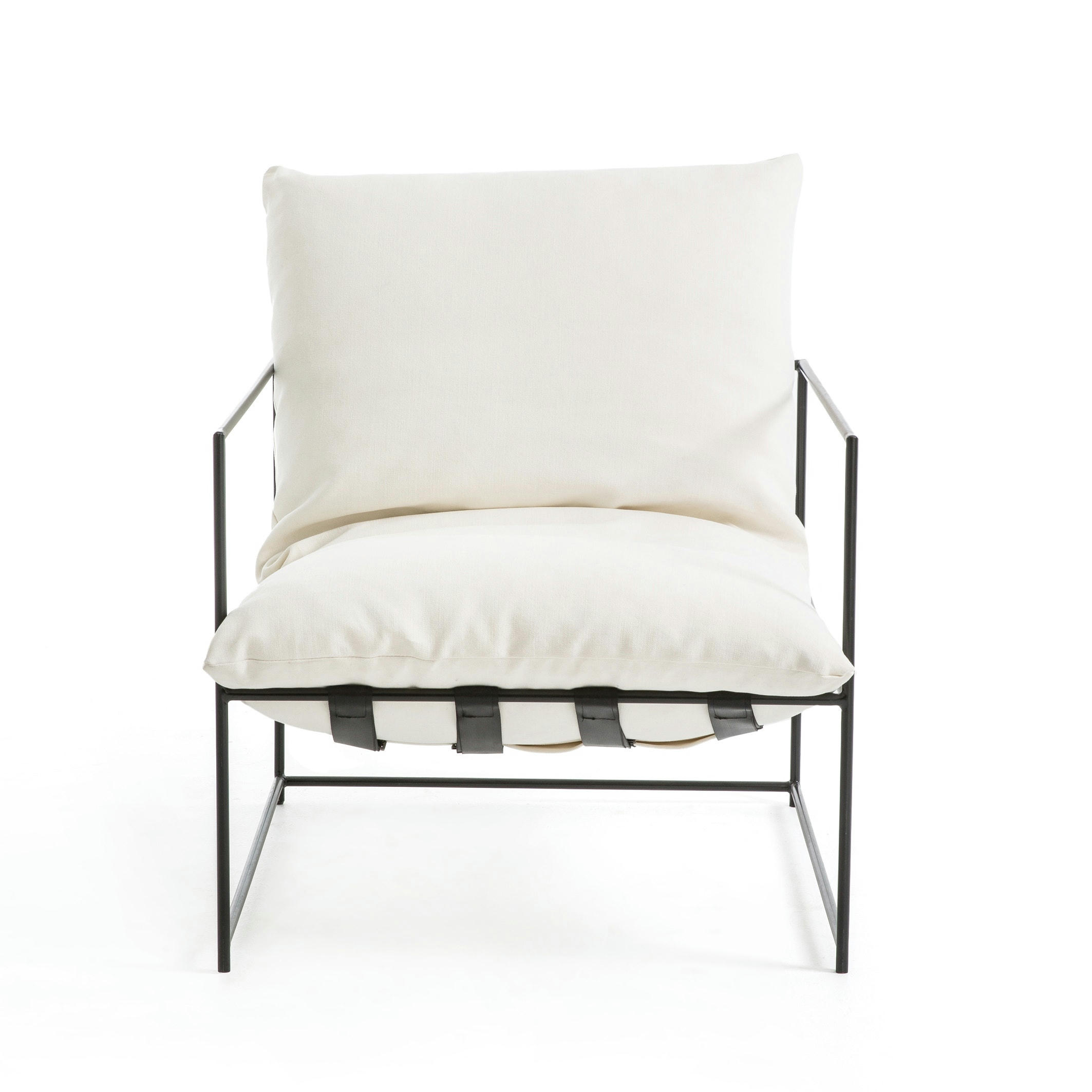 Fauteuil moelleux, tissu coton/lin, Sgothan