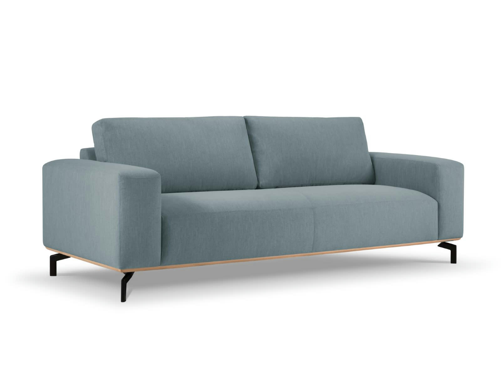 MARC - Canapé 3 places en Tissu Structurel Bleu