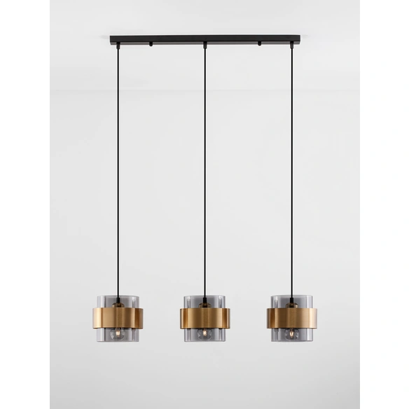 Pendelleuchte »Sianna «, LED, 3-flammig, goldfarben/rauchgrau/schwarz