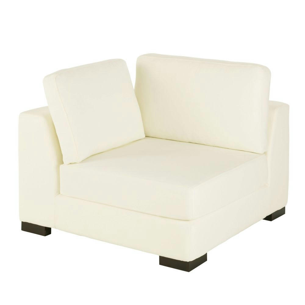 Terence - Angle pour canapé modulable en toile ivoire