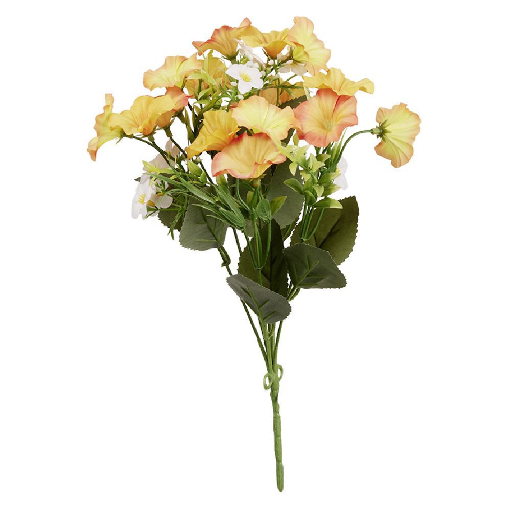 Piquet de fleurs artificielles Ipomée orange jaune
