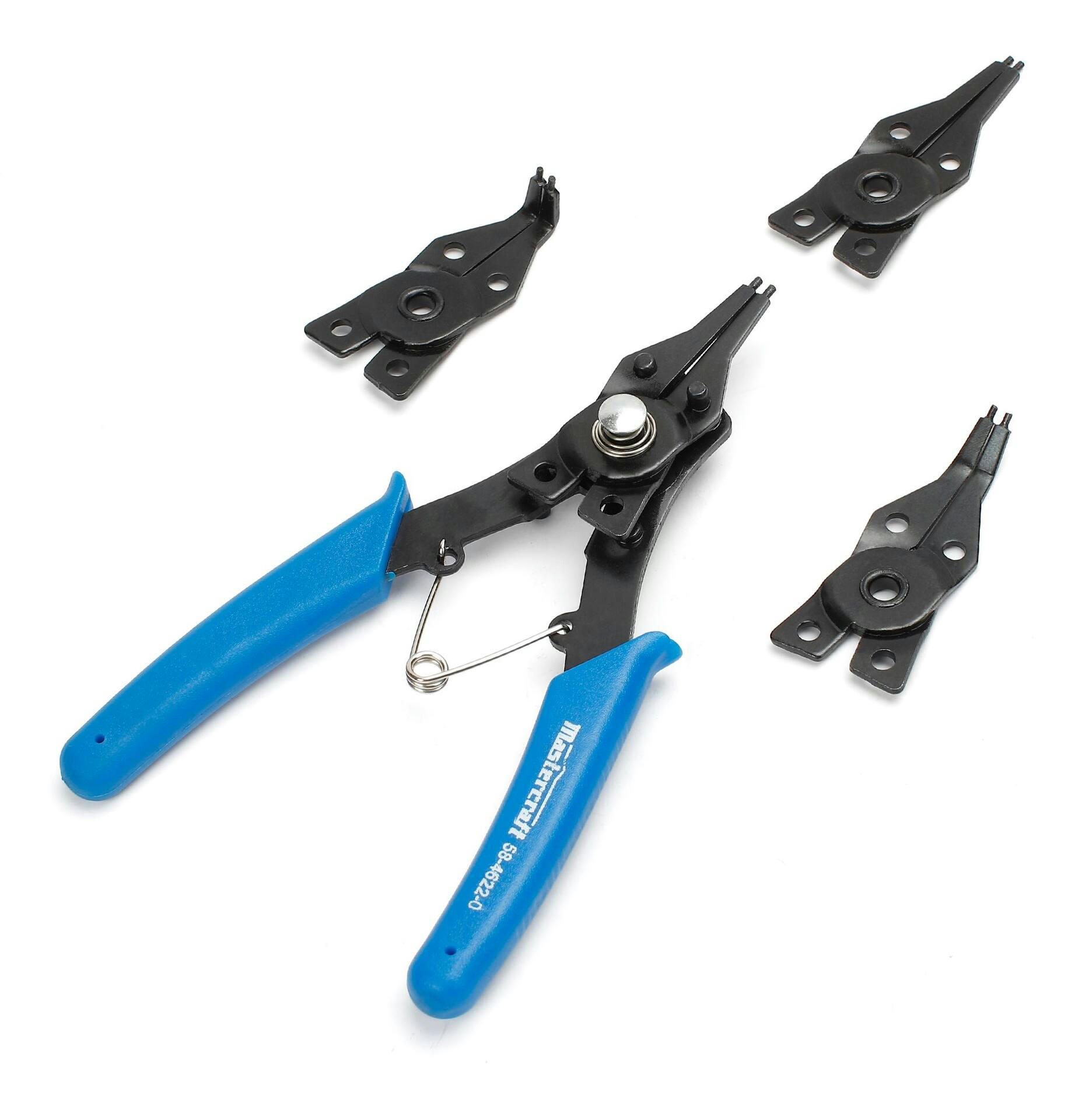 Mastercraft Convertible Retaining/Snap Ring Pliers Set with 3 Interchangeable Jaws 10-15mm