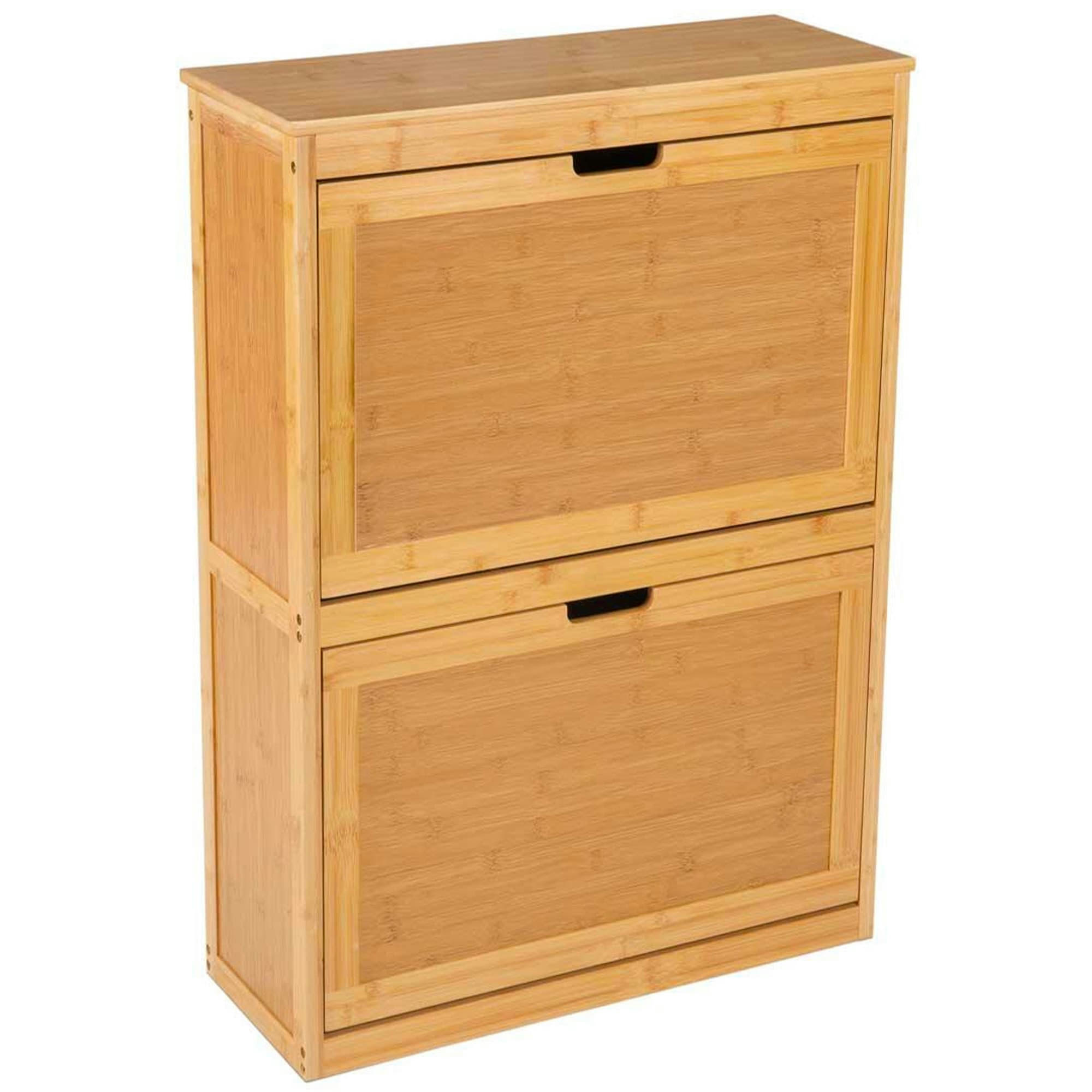 - Meuble à chaussures bois 2 placards 63x42x81cm