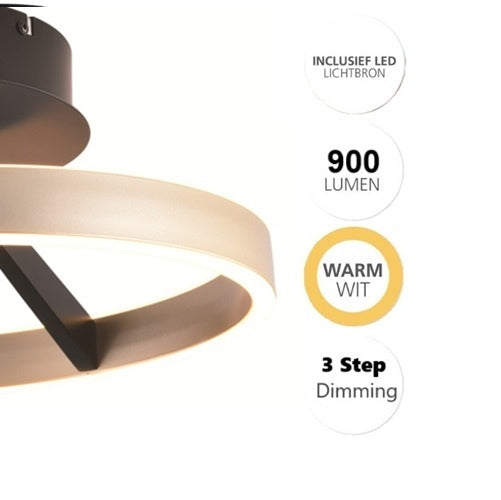 Freelight Freelight Plafondlamp Pilota Zwart & Goud 23W incl. 3 Step