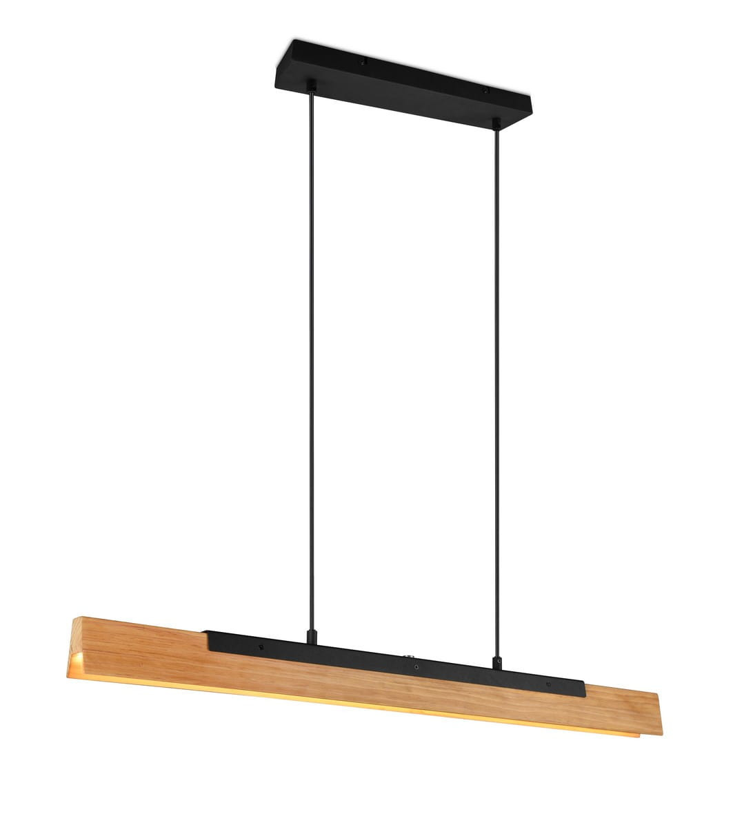 Lampa wisząca KERALA janse drewno-czarna LED 1x25W Ciepła biel 3000lm Trio
